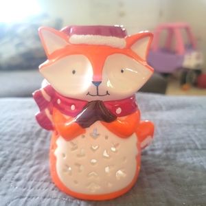 Christmas fox tea light candle burner, good shape, walmart brand